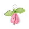 Opaque Resin Flower Rose Beads Pendants PALLOY-JF03592-3