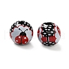 Printed Wood Round Beads WOOD-C012-01A-2
