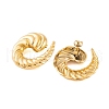 Ion Plating(IP) 304 Stainless Steel Stud Earrings for Women EJEW-P279-53G-2