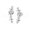 925 Sterling Silver Clear Cubic Zirconia Stud Earrings EJEW-Q032-01G-P-4