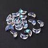 Transparent Electroplate Glass Beads GLAA-F122-01F-3