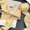 DELORIGIN 3 Rolls Polyester Satin Frayed Ribbon OCOR-DR0001-03C-6