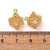 Brass with Cubic Zirconia Charms KK-F898-06G-3