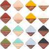 Olycraft 16Pcs 8 Colors Opaque Resin & Walnut Wood Cabochons RESI-OC0001-31-1