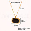 Vintage Stainless Steel Enamel Rectangle Pendant Necklaces for Women PC2177-2-1