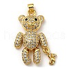 Brass with Cubic Zirconia Pendants KK-K341-37G-1