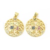Brass Micro Pave Cubic Zirconia Pendants KK-H441-32G-2