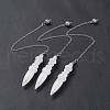Natural Quartz Crystal Pointed Dowsing Pendulums AJEW-B020-06P-09-1