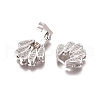 Brass Micro Pave Clear Cubic Zirconia Fold Over Clasps ZIRC-I038-34P-2