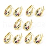 Colorful Cubic Zirconia Twist Teardrop Stud Earrings EJEW-H092-05G-3