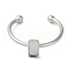 Non-Tarnish 304 Stainless Steel Open Cuff Ring Components X-STAS-I306-02P-2