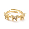 Butterfly Cubic Zirconia Adjustable Finger Ring for Women RJEW-C004-01-RS-1