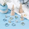 SUNNYCLUE 24Pcs 6 Style Adjustable 304 Stainless Steel Pad Ring Settings STAS-SC0004-75-5