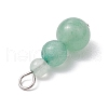 Natural Green Aventurine Round Beaded Pendants PALLOY-JF02867-03-4