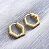 Brass Hexagon Hinged Hoop Earrings for Women EJEW-P206-11G-3