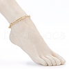 Brass Textured Paperclip Chain Anklets AJEW-AN00416-4