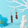 Natural Red Jasper Chip Beads Dangle Earrings EJEW-JE04649-04-2