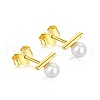 Mother's Day Jewellery 925 Sterling Silver Pearl Stud Earrings for Women EJEW-P231-80G-1