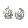 Brass Micro Pave Clear Cubic Zirconia Pendants KK-K349-16P-1