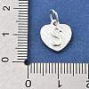 925 Sterling Silver Heart with Capital Letter Charms STER-S009-13S-S-3
