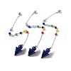 Mixed Gemstone Cone Dowsing Pendulum Pendants G-G983-04P-2