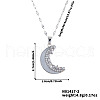 Minimalist Brass Sparkling Clear Cubic Zirconia Moon Pendant Necklaces MH1513-2-2