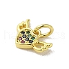 Real 18K Gold Plated Brass Pave Cubic Zirconia Pendants KK-M283-08C-02-2
