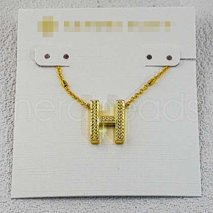 Brass Initial Pendant Necklaces for Women FS-WG8E27F-08-1