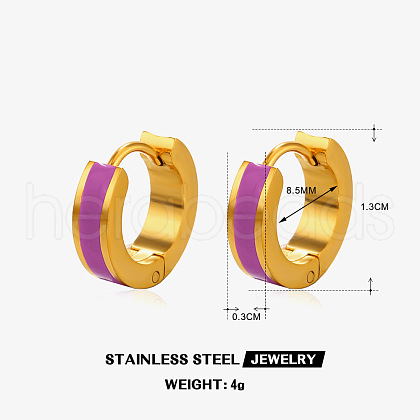 304 Stainless Steel Enamel Hoop Earrings FS-WG74D91-05-1
