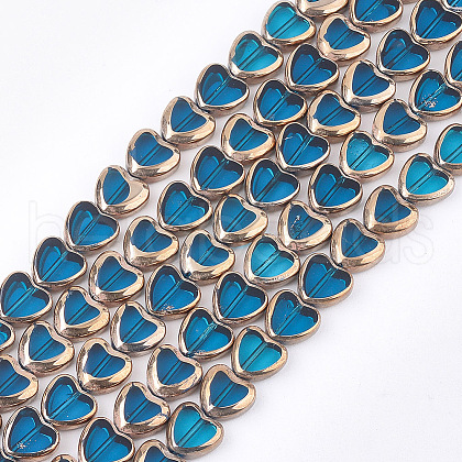 Electroplate Glass Beads Strands EGLA-S188-09F-1
