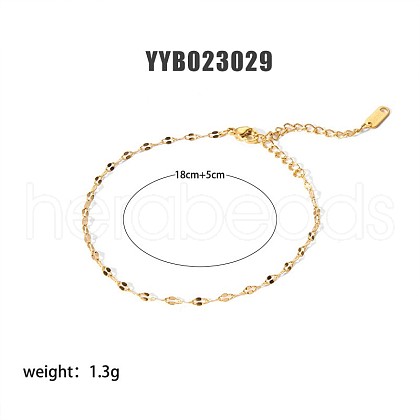 Simple Stainless Steel Dapped Chains Bracelets for Summer Beach PM6439-4-1