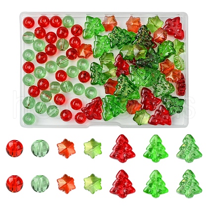 80Pcs 7 Styles Transparent Glass Beads Strands EGLA-FS0001-45-1