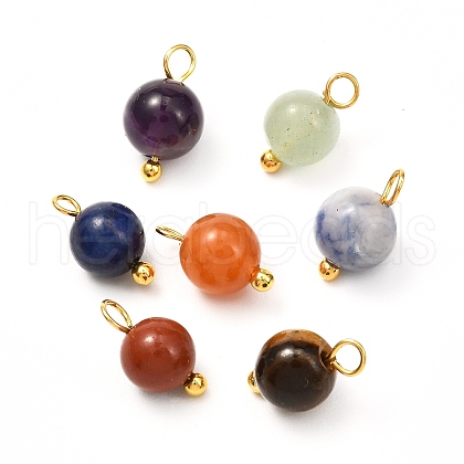 Natural Mixed Gemstone Charms X-PALLOY-JF00992-01-1