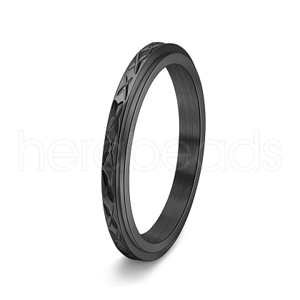 Stainless Steel Rotatable Finger Ring for Women Men PW-WG3B7F0-11-1