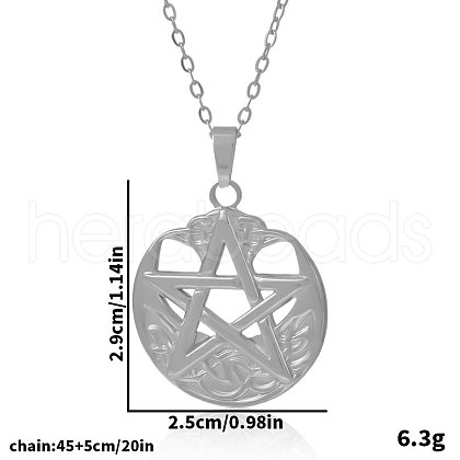 Stainless Steel Pentagram Pendant Necklaces for Women ZN0791-1-1