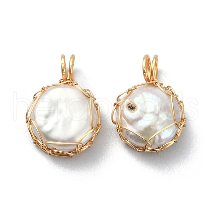 Natural Cultured Freshwater Keshi Pearl Beads Pendants PALLOY-JF02073-01-1