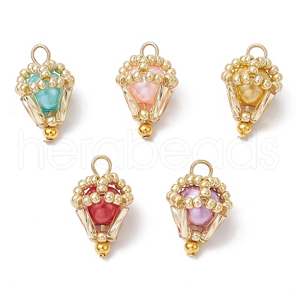 Glass Pearl Pendants PALLOY-MZ00746-1