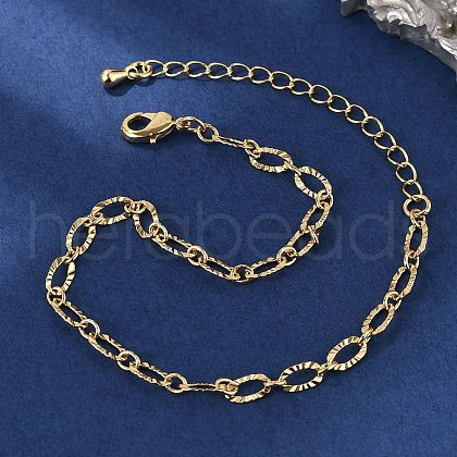 Brass Cable Chain Bracelets for Women Men BJEW-F494-05G-1