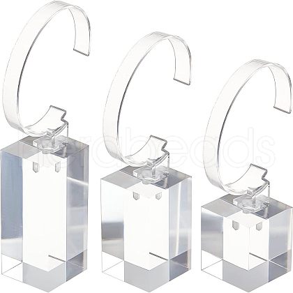 Olycraft Transparent Plastic Wrist Watch Display Holder ODIS-OC0001-40-1