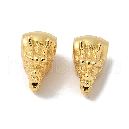 Matte Gold Color 925 Sterling Silver Beads STER-R014-13G-1