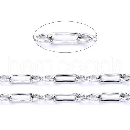 Non-Tarnish 3.28 Feet 304 Stainless Steel Link Chains X-CHS-D032-04P-1