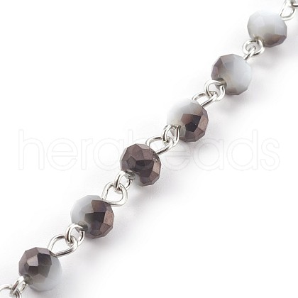 Handmade Electroplate Glass Beaded Chains AJEW-JB00468-01-1
