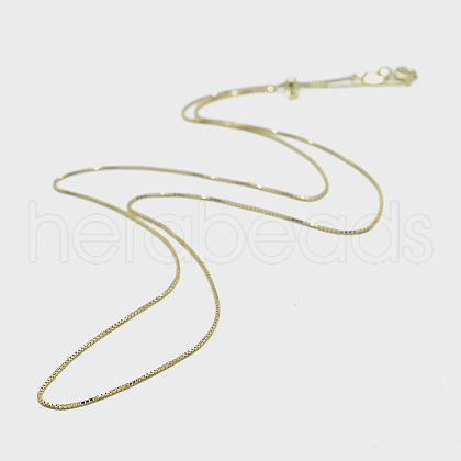 925 Sterling Silver Box Chain Necklaces STER-F039-40cm-13G-1