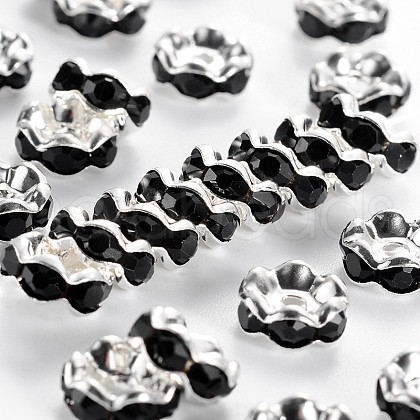 Brass Grade A Rhinestone Spacer Beads RSB030NF-04-1