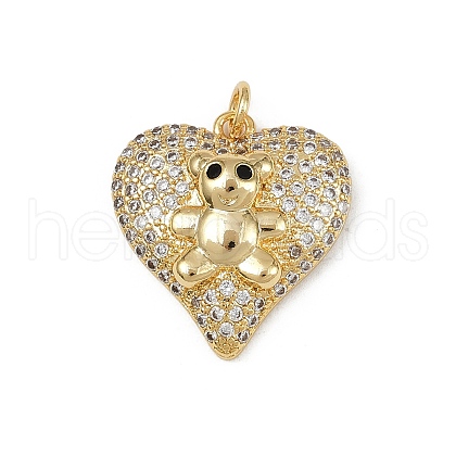 Brass Micro Pave Cubic Zirconia Pendants KK-S528-13G-1