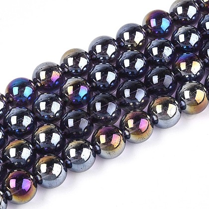 Electroplate Transparent Glass Beads Strands GLAA-T032-T10mm-AB03-1