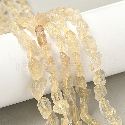 Raw Rough Natural Lemon Quartz Beads Strands G-M453-C01-1