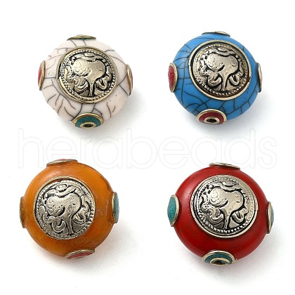 Handmade Tibetan Style Beads TIBEB-G014-05-1