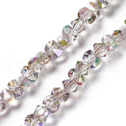 Transparent Electroplate Glass Beads Strands EGLA-L043-HP01-1