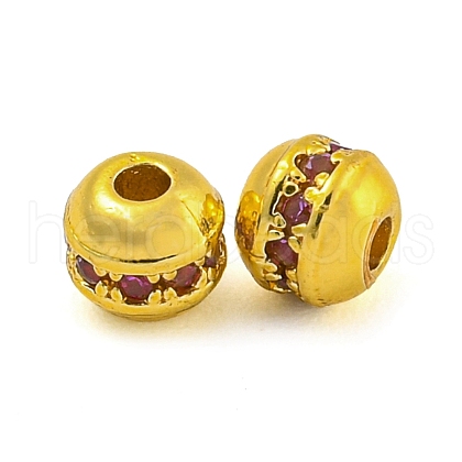 Rack Plating Brass Micro Pave Cubic Zirconia Spacer Beads KK-F089-37G-1
